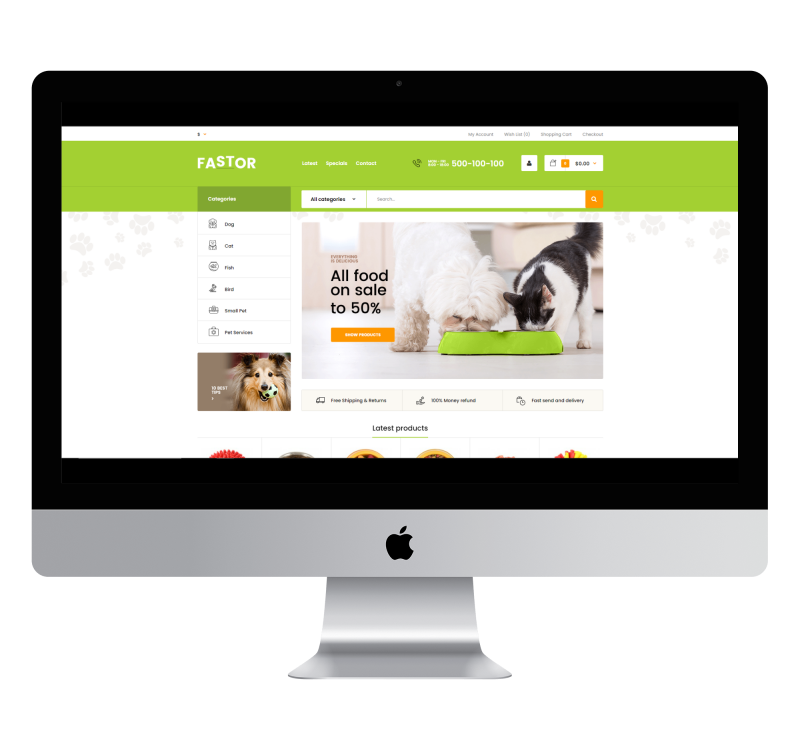 Opencart Fastor Petshop Tema v2