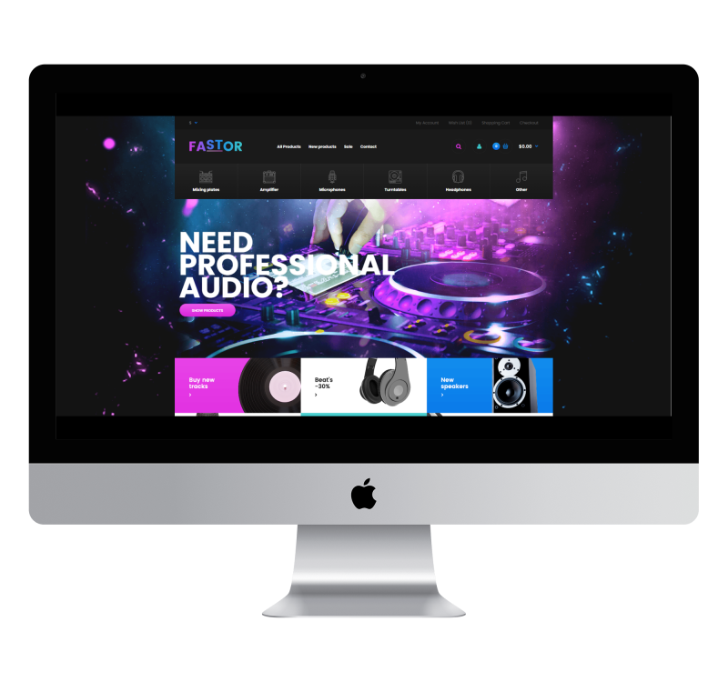 Тема Opencart Fastor Music & Audio