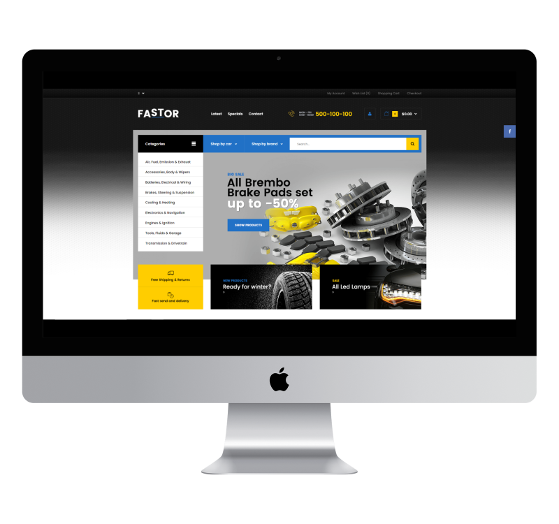 Тема для Opencart Fastor Vehicle Parts