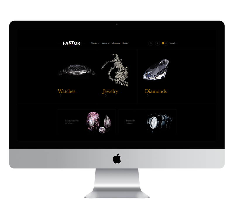 Opencart Fastor Jewellery & Jewellery Black Theme