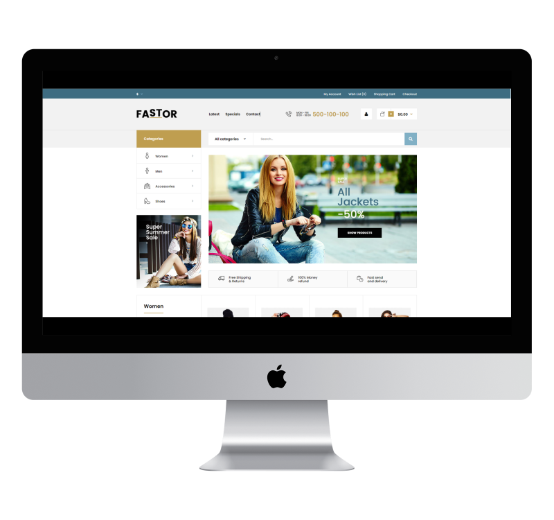 Opencart Fastor Clothing Theme v8