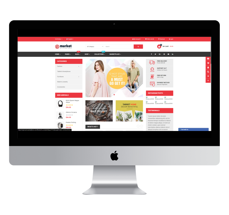 Opencart eMarket Electronic Theme