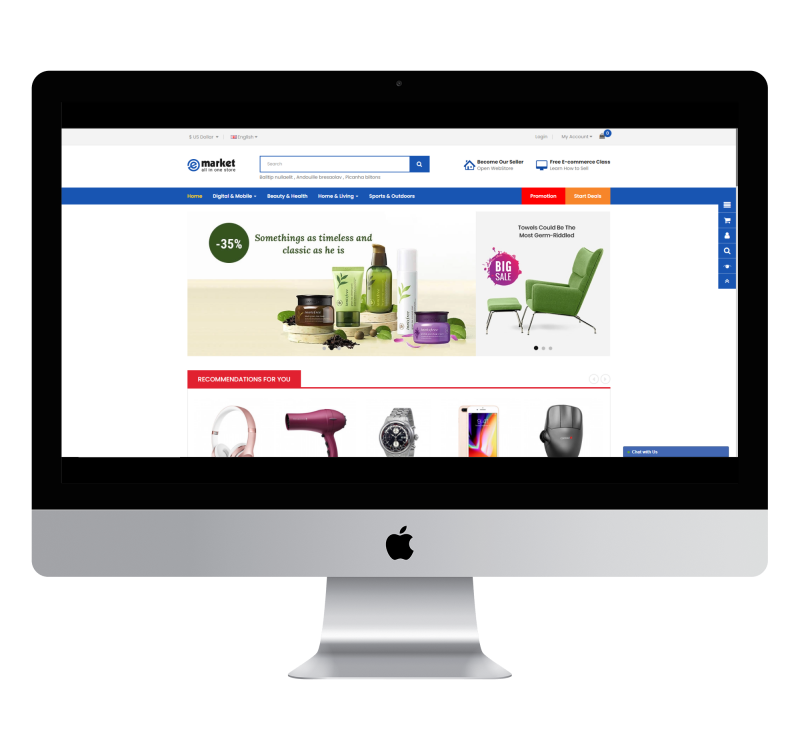 Thème Opencart eMarket Electronics & Digital v3