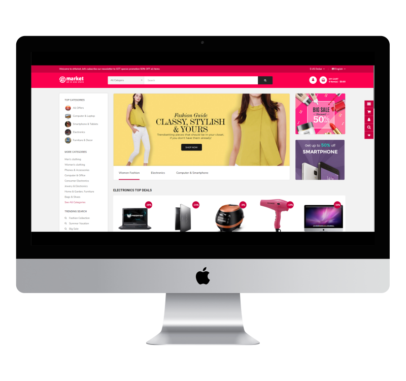 Opencart eMarket Electronics & Digital Theme v7