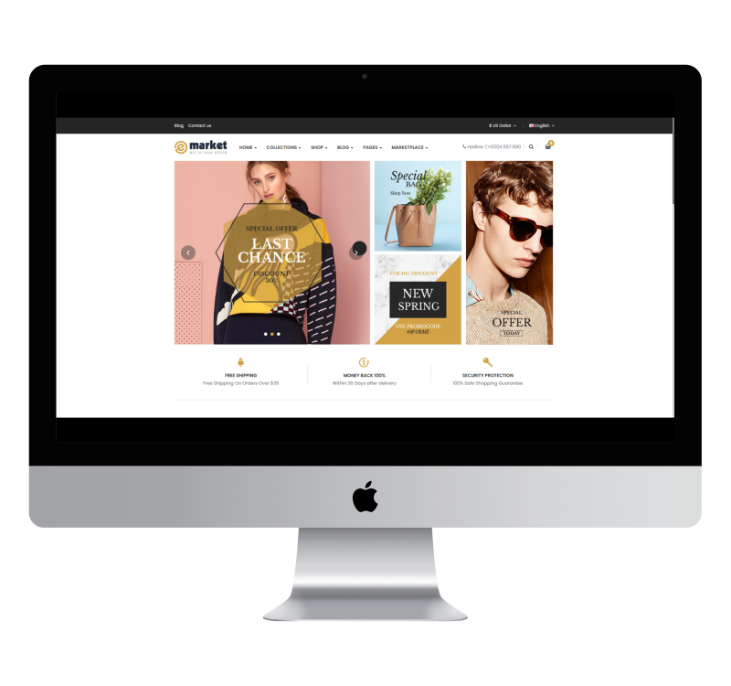 Opencart eMarket Clothing Theme v3