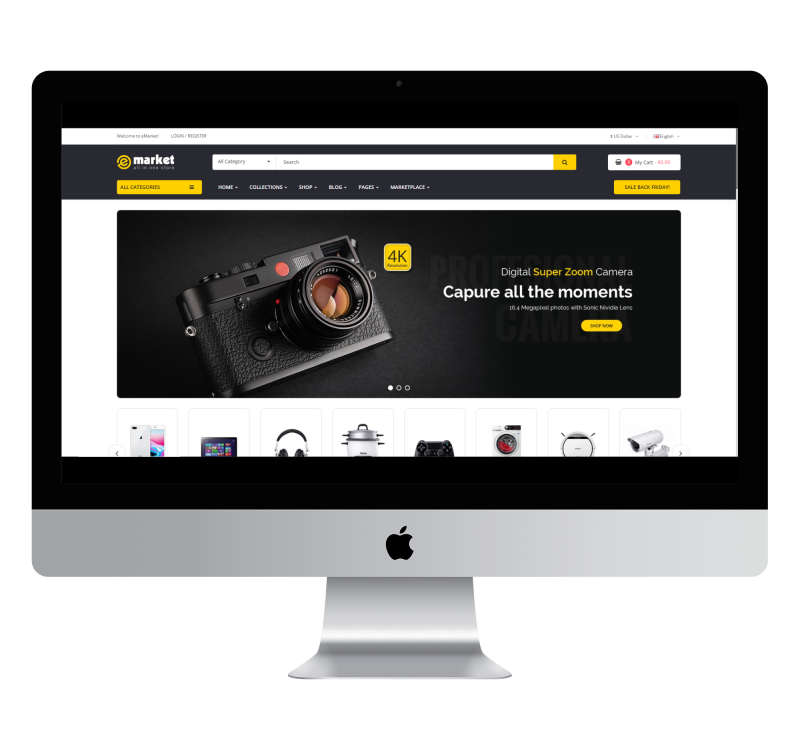 Opencart eMarket Elektronik & Digital Theme v8