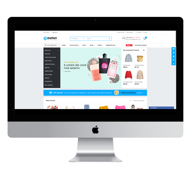 Opencart eMarket Clothing Theme v4