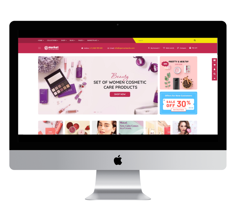 Thème Opencart eMarket Cosmetics v2