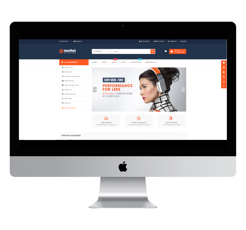 Opencart eMarket Electronics & Digital Theme v13