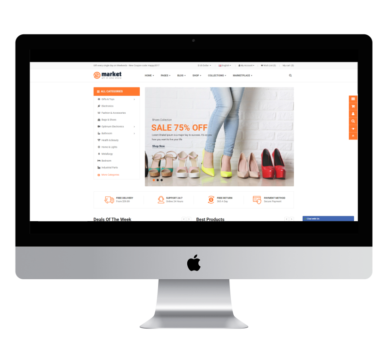 Opencart eMarket Electronics & Digital Theme v14