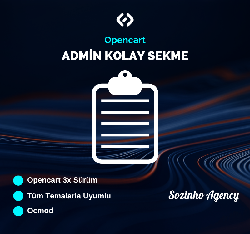 Opencart Yönetici Kolay Sekmesi