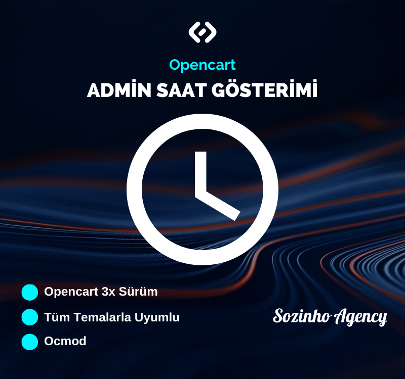 Opencart Yönetici Paneli Saat Gösterimi