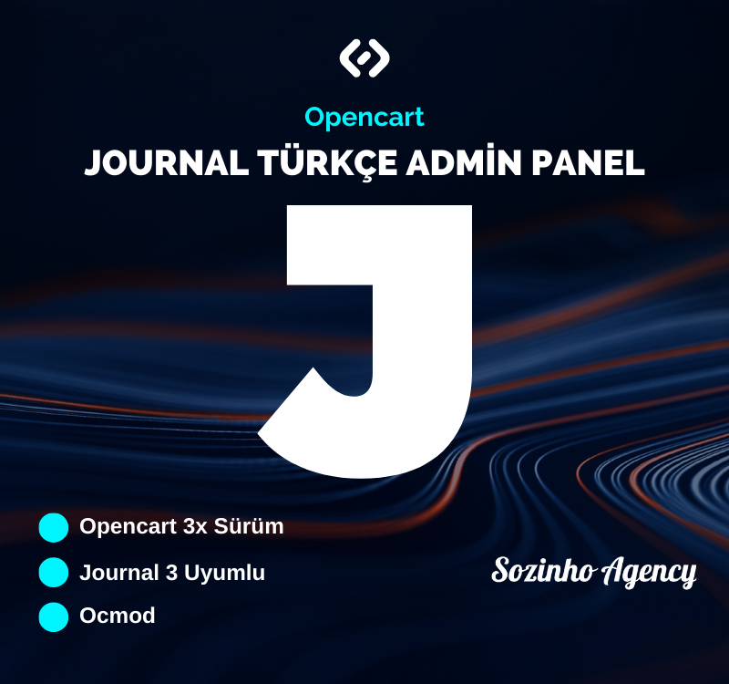 Opencart Journal 3 Turkish Admin Panel